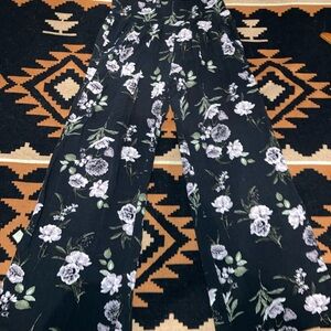 Floral Black Women's Pants